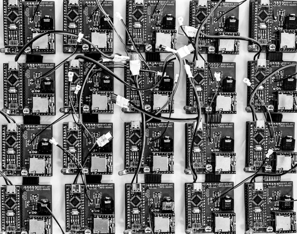 Electronic modules being assembled